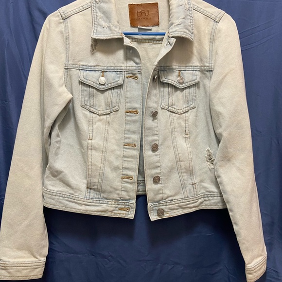 BBJ Los Angeles Jackets & Blazers - BBJ Los Angeles Jean Jacket Light Wash Distressed Pockets Long Sleeve Sz S